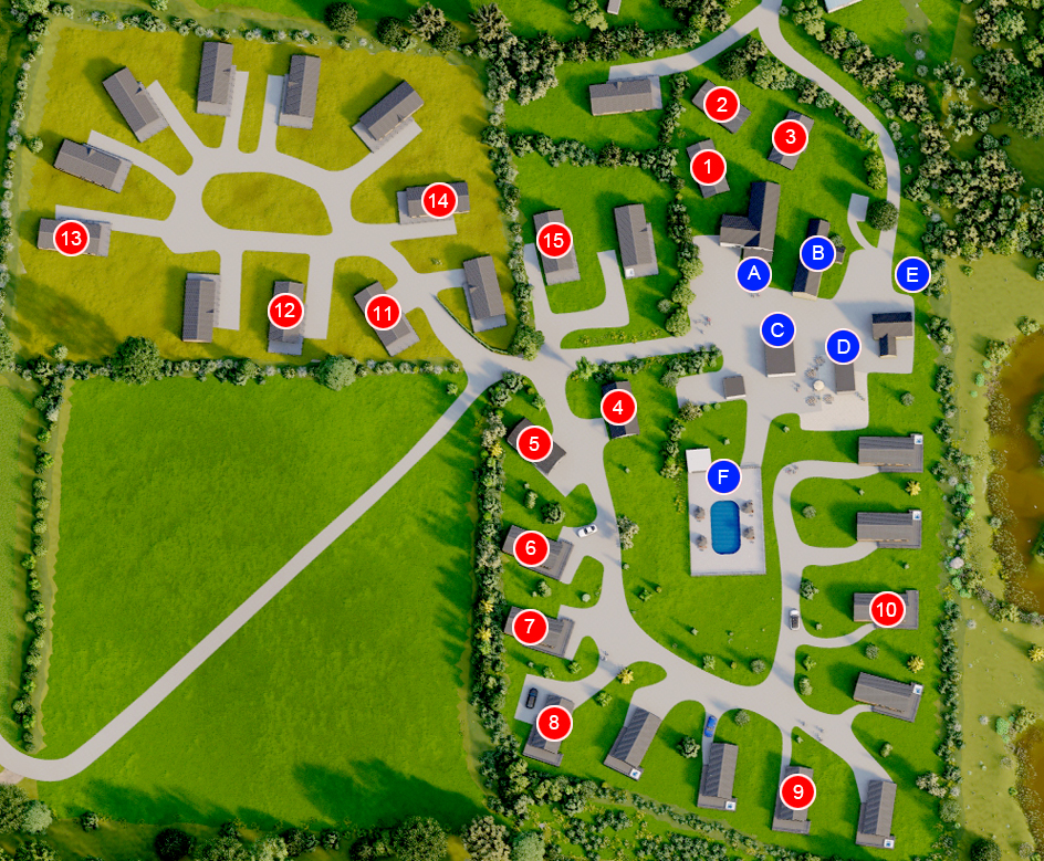 Map of Accommodation & Facilities at St. Tinney Farm